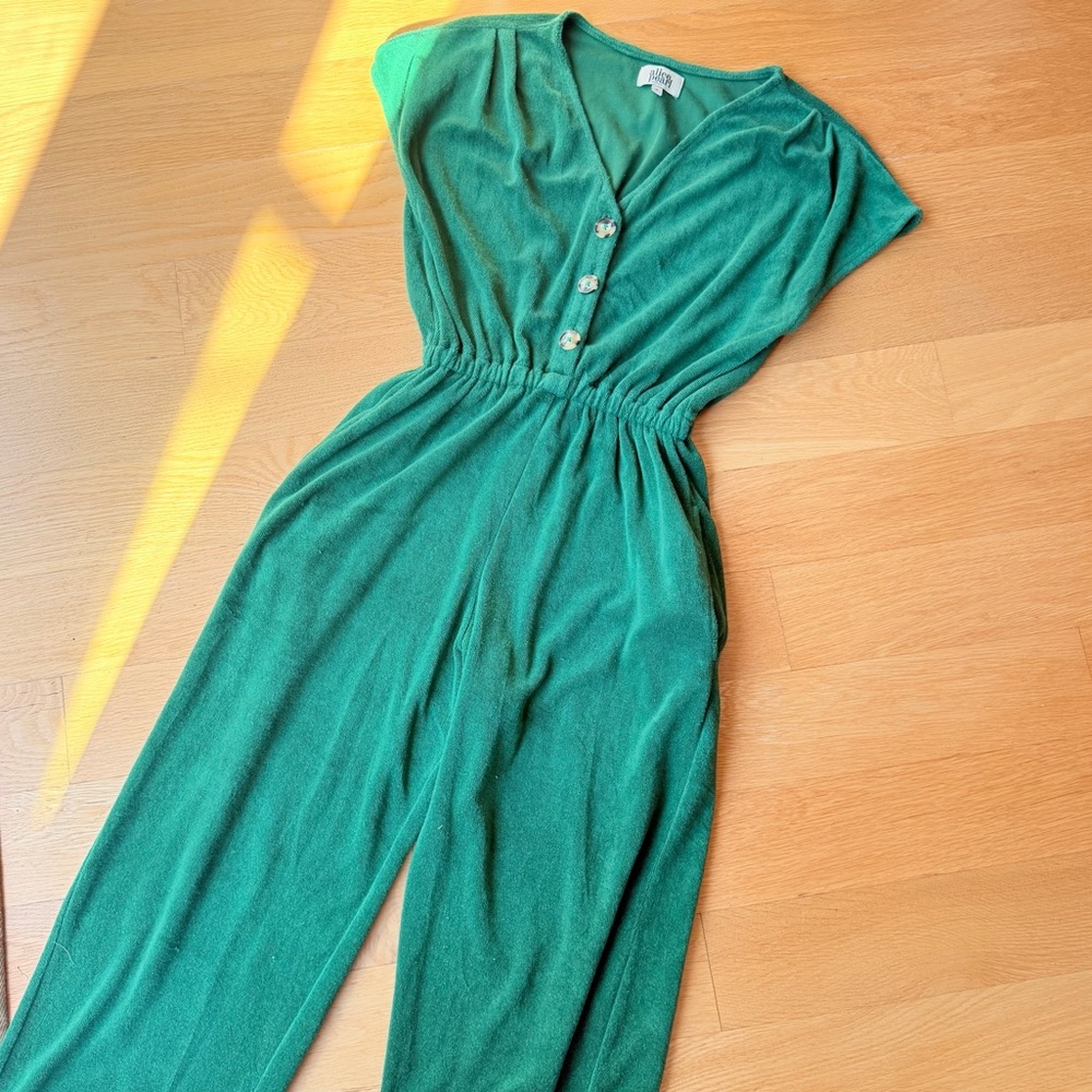 Alice Pearl Green Marie Jumpsuit Terry Cloth